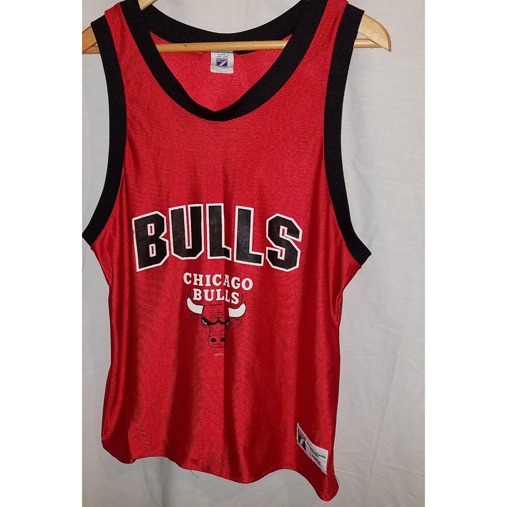 Vintage 80's/90's Classic Logo 7 NBA Chicago Bulls Basketball Jersey Youth Large